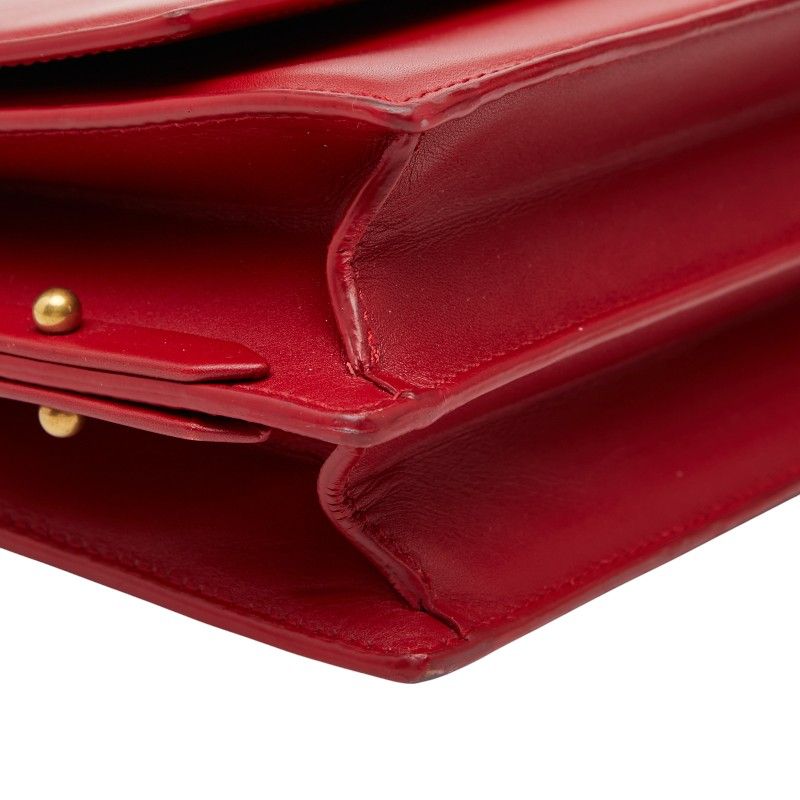 Saint Laurent Zoe Chain Shoulder Bag Red Leather — view 5