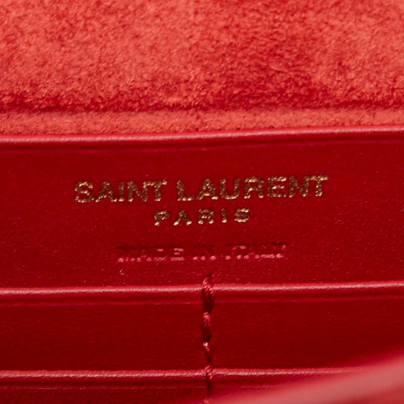 Saint Laurent Zoe Chain Shoulder Bag Red Leather — view 8