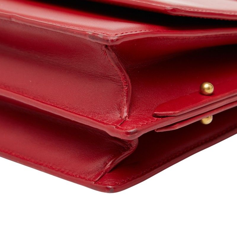 Saint Laurent Zoe Chain Shoulder Bag Red Leather — view 4