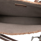 Chanel Logo Tote Shoulder Bag Brown Shearling Leather — view 4