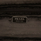 Prada Logo Shoulder Bag Brown Canvas Leather — view 5
