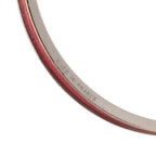 Hermes Kelly Cadena Bangle Bracelet Silver Red Metal Leather — view 5