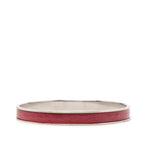 Hermes Kelly Cadena Bangle Bracelet Silver Red Metal Leather — view 3