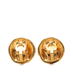 Chanel Vintage CC Logo Round Gold Plated Earrings — view 2