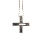 Gucci Cutout Cross Pendant Necklace Silver — view 2