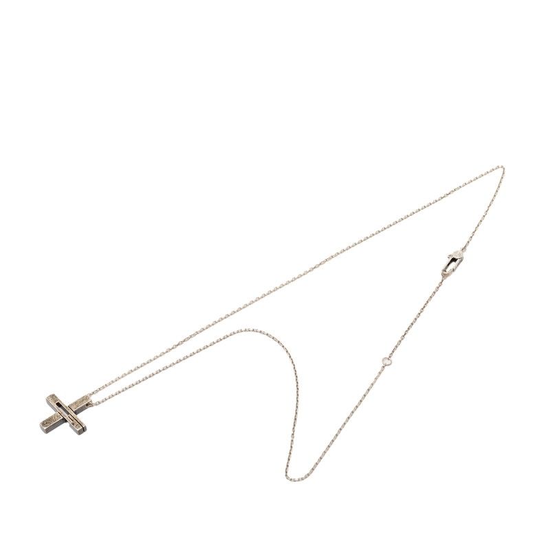 Gucci Cutout Cross Pendant Necklace Silver — view 3