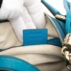 Gucci Soho Interlocking Tassel Mini Boston Bag Blue Leather — view 6