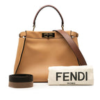 Fendi Selleria Peekaboo Regular 2-Way Shoulder Bag Brown Bold — view 7