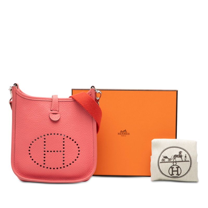 Hermes Evelyne Tpm Amazon Crossbody Shoulder Bag Rose Azalea le Jupivoine — view 7
