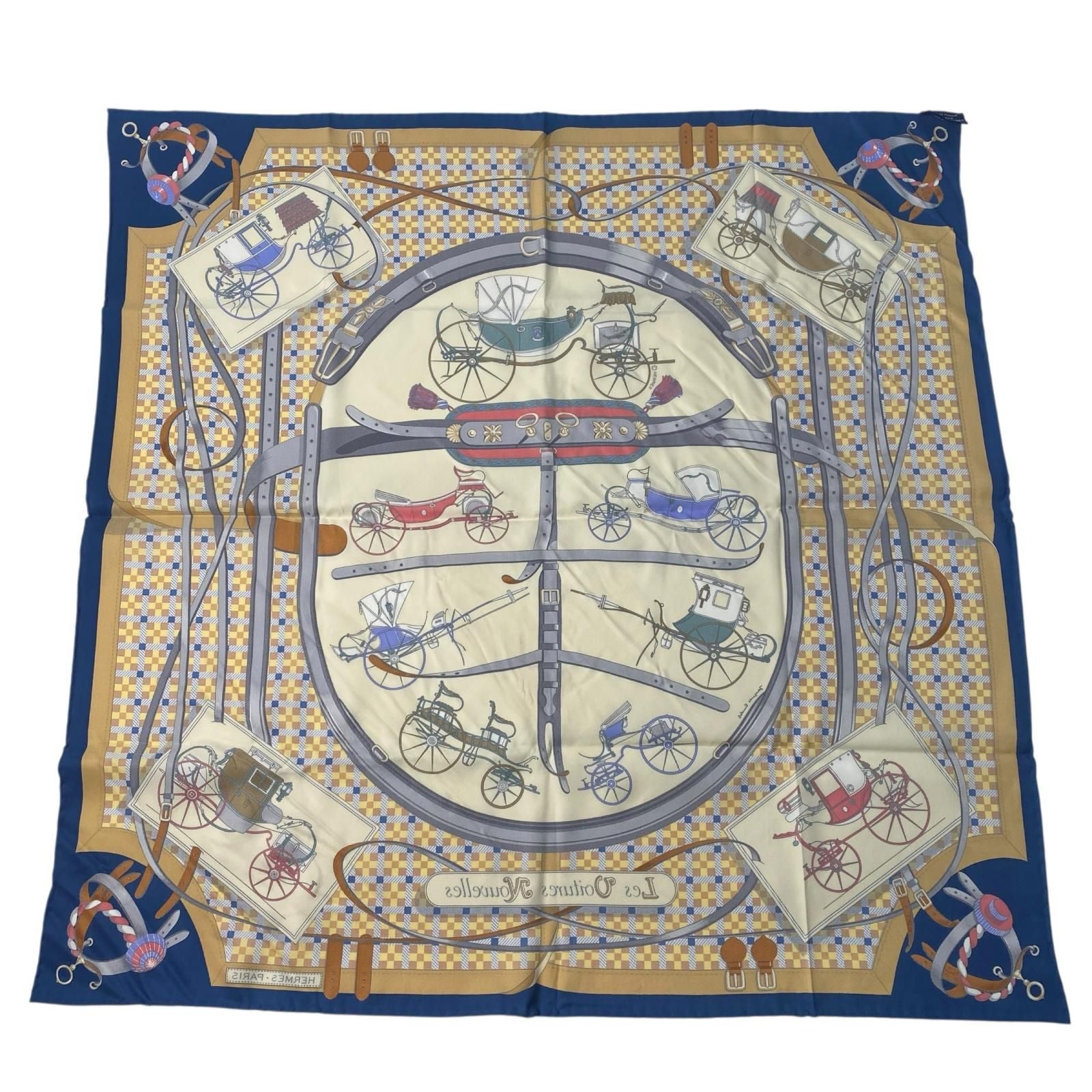 Hermes Scarf History of Carriages Carre 70 Silk — view 2