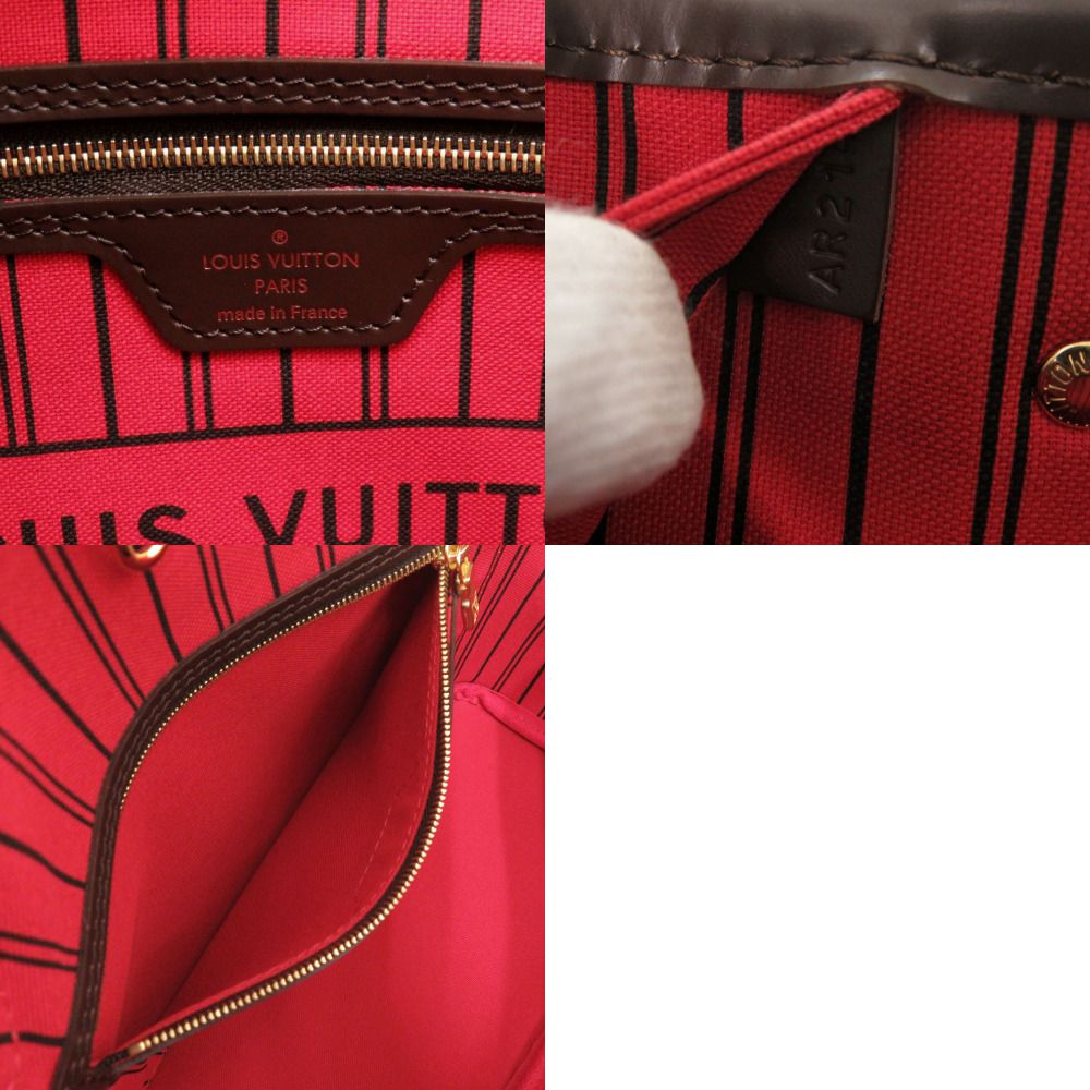 Louis Vuitton Damier with Neverfull PM Pouch Cerise Tote LV — view 9