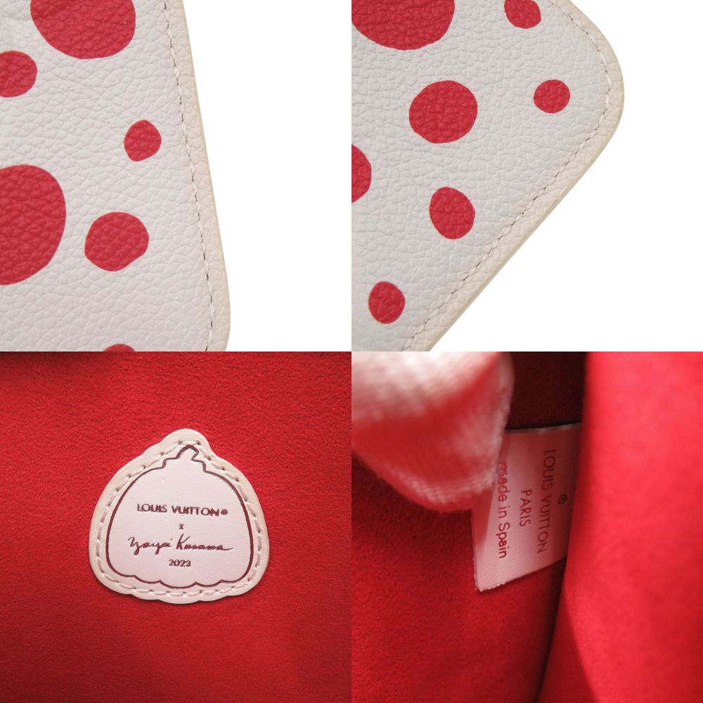 Louis Vuitton Neverfull Pouch Infinity Dot Yayoi Kusama White Red Leather LV — view 5