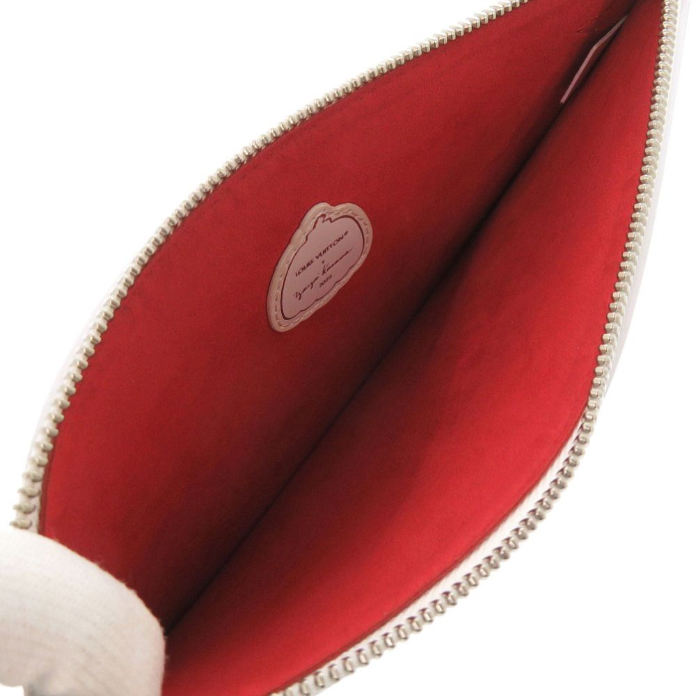Louis Vuitton Neverfull Pouch Infinity Dot Yayoi Kusama White Red Leather LV — view 4