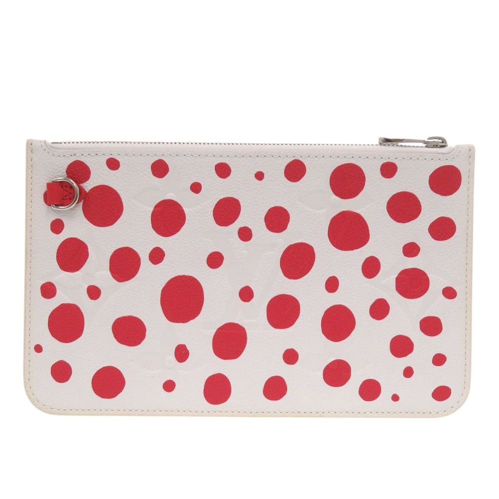 Louis Vuitton Neverfull Pouch Infinity Dot Yayoi Kusama White Red Leather LV — view 2