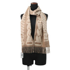 Hermes Scarf Click Se Nue Cashmere Shawl Brown Marron-glace Cles — view 3