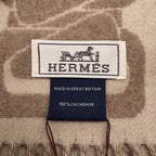 Hermes Scarf Click Se Nue Cashmere Shawl Brown Marron-glace Cles — view 4