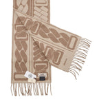 Hermes Scarf Click Se Nue Cashmere Shawl Brown Marron-glace Cles — view 2