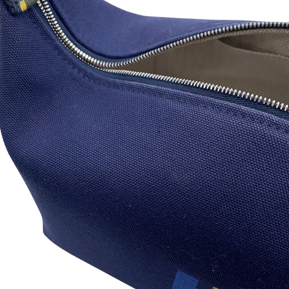 Hermes Pouch Bric-a-Brac PM Pavillon Marine Silver Canvas — view 5