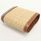 Celine Small Flap Wallet Triomphe Trifold Raffia Leather — view 2