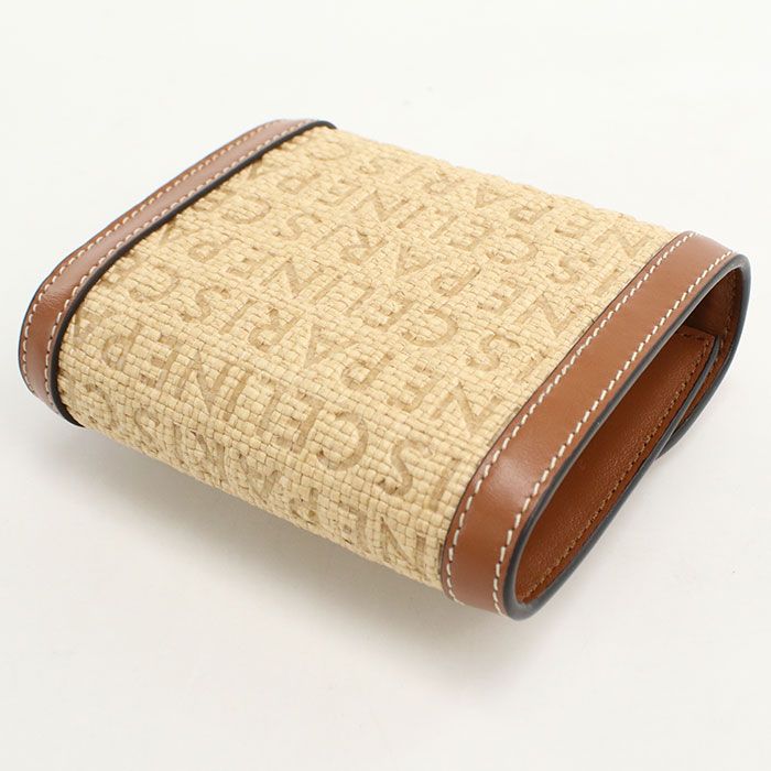 Celine Small Flap Wallet Triomphe Trifold Raffia Leather — view 2