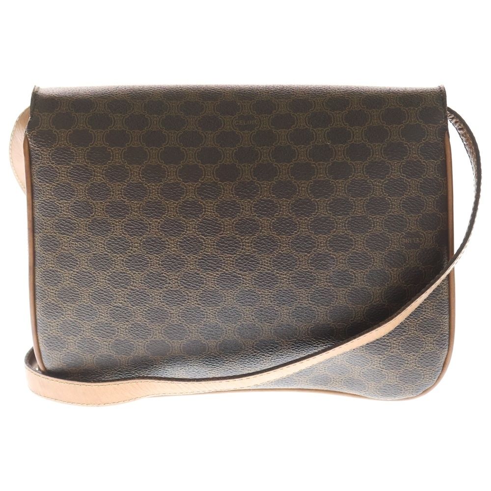 Celine Macadam Triomphe Leather Shoulder Bag Brown — view 2