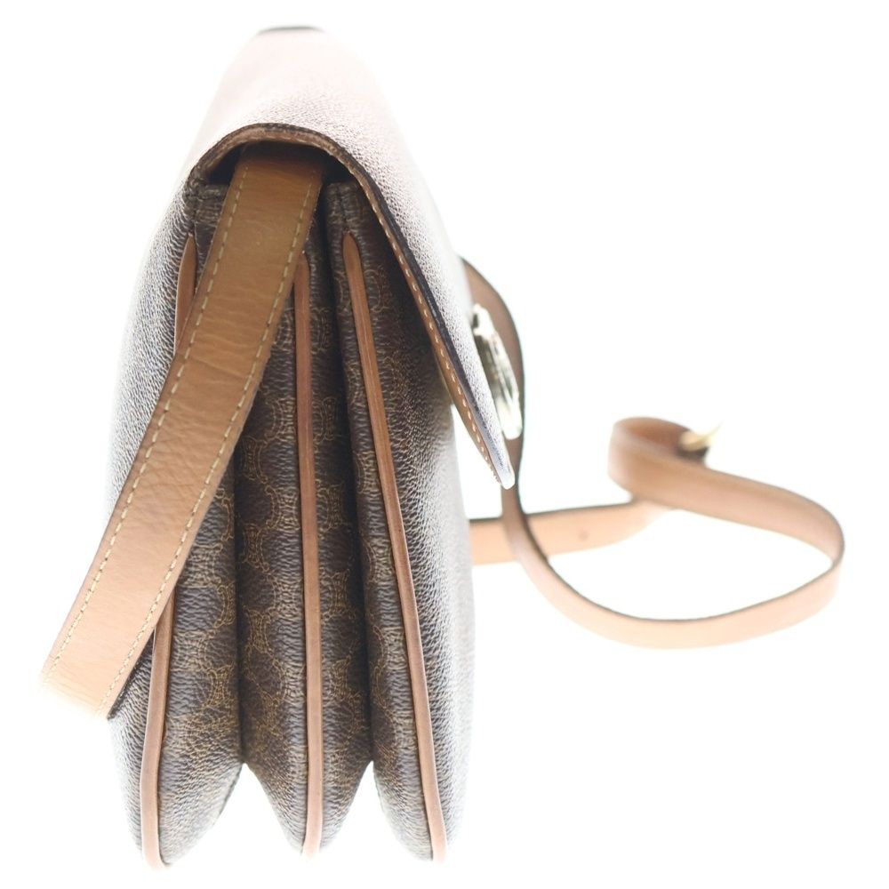 Celine Macadam Triomphe Leather Shoulder Bag Brown — view 3