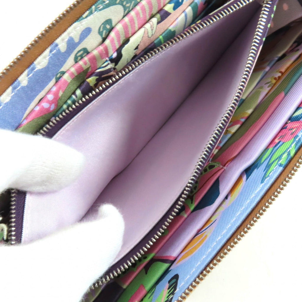 Hermes Azap Long Silk in Gold Veau Silver Round Zip Wallet — view 8