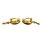 Chanel with Comment CC Logo Marblestone Earrings — view 3