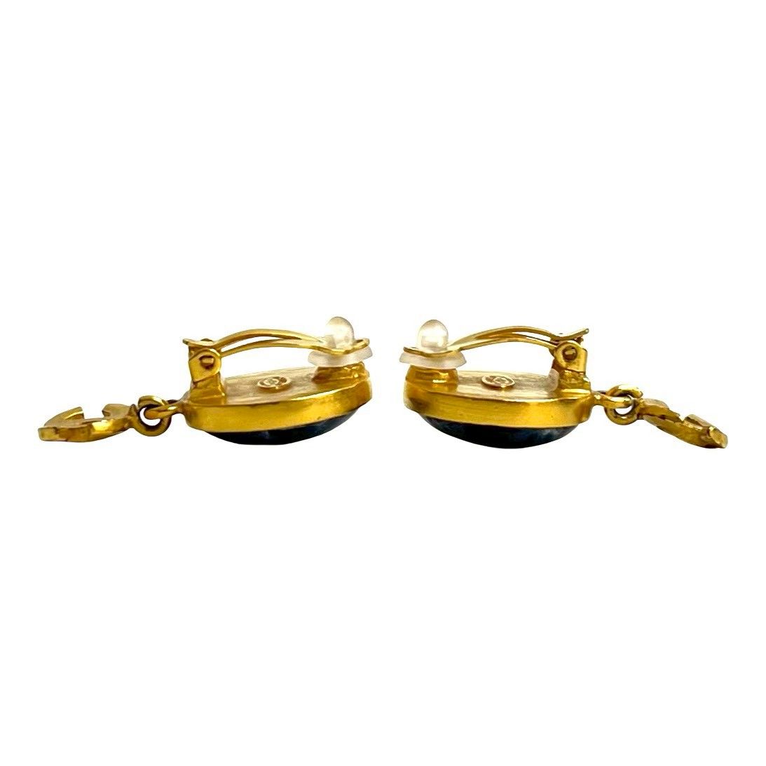 Chanel with Comment CC Logo Marblestone Earrings — view 3