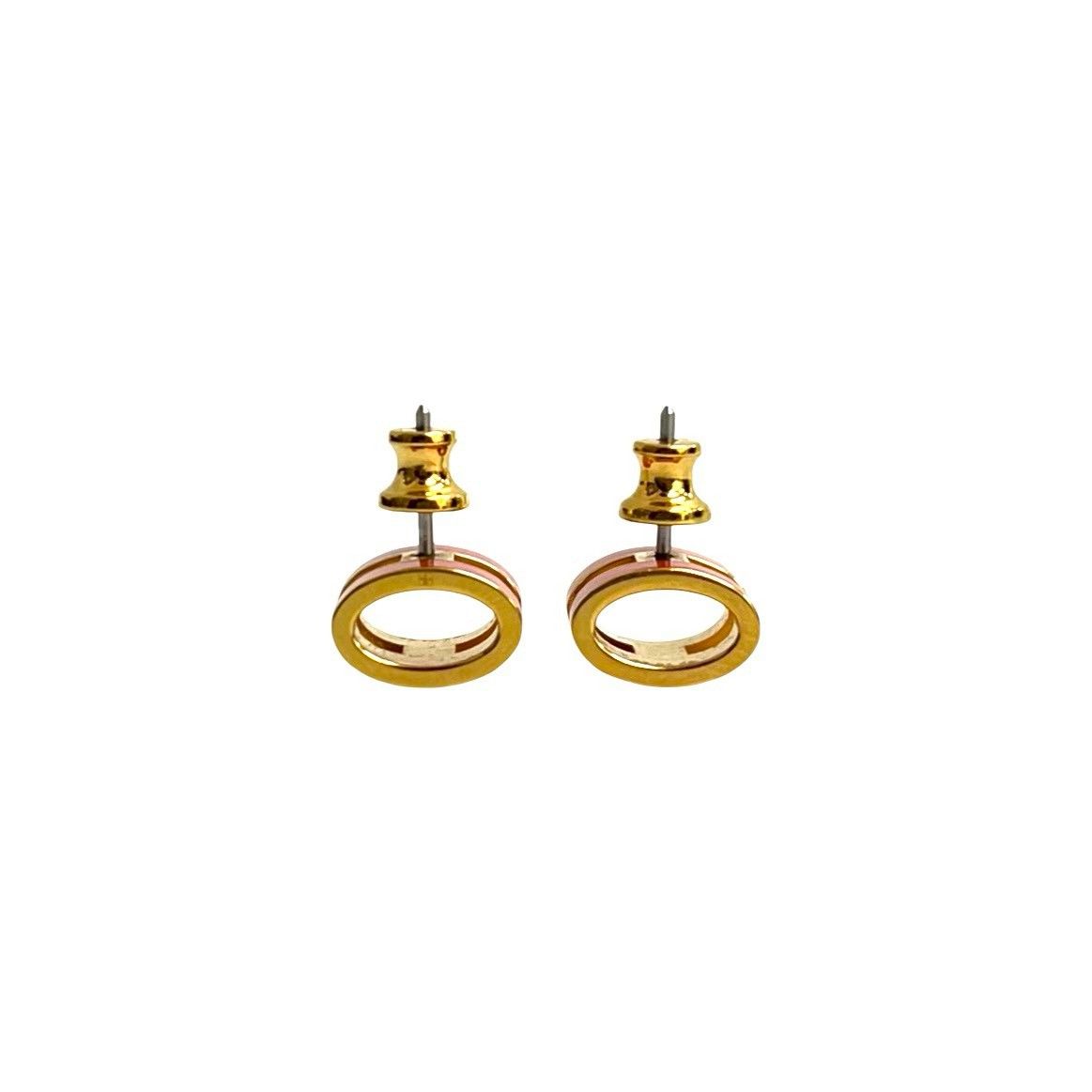 Hermes Pop Earrings Orange Gold Framboise — view 4