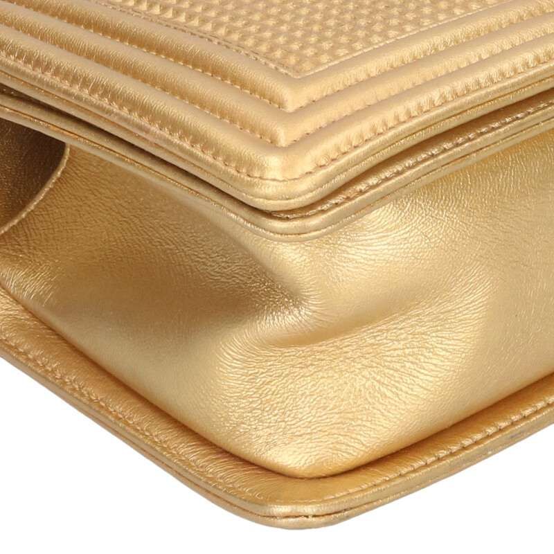 Chanel Boy 25 Lambskin Chain Shoulder Bag — view 5