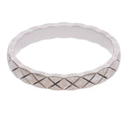 Chanel Coco Crush Small 18K White Gold Quilted Ring 61 — view 2