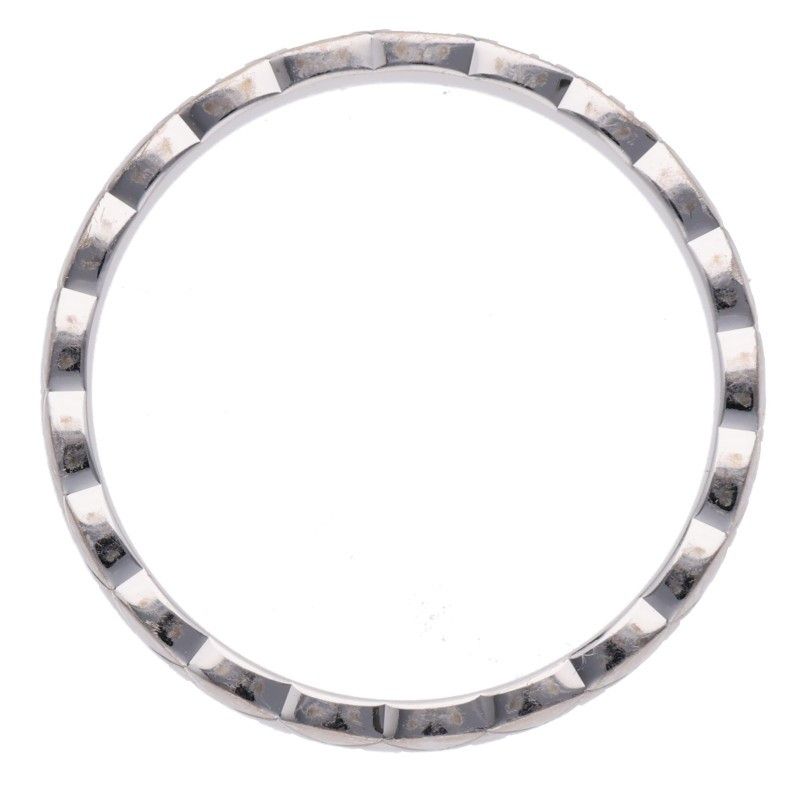 Chanel Coco Crush Small 18K White Gold Quilted Ring 61 — view 6