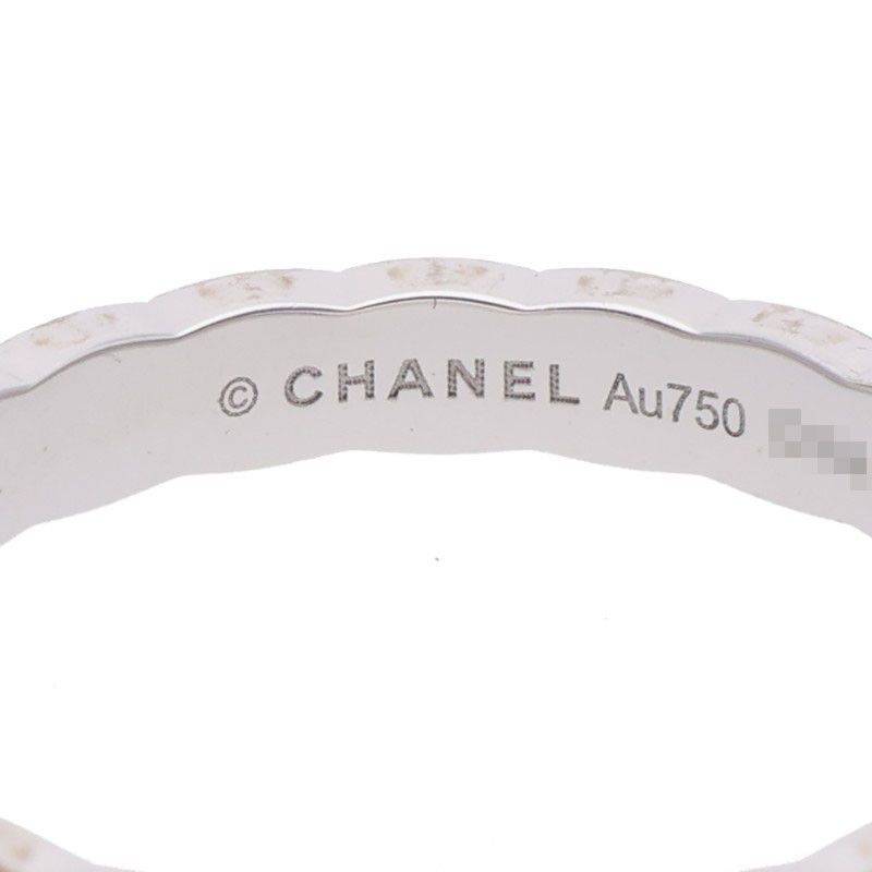 Chanel Coco Crush Small 18K White Gold Quilted Ring 61 — view 4