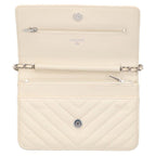 Chanel Chevron Caviar Leather Chain Wallet — view 3