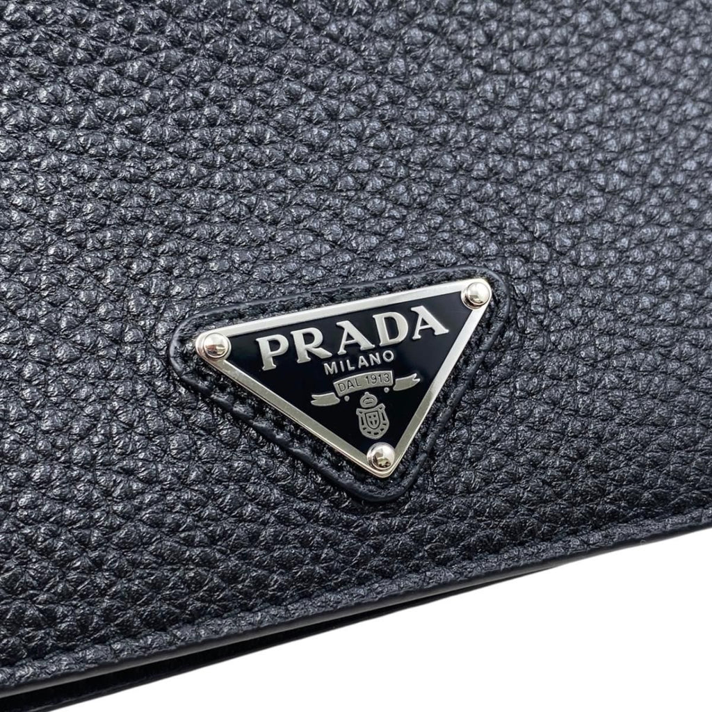 Prada Card Case Passport Calf Leather Triangle Logo — view 5