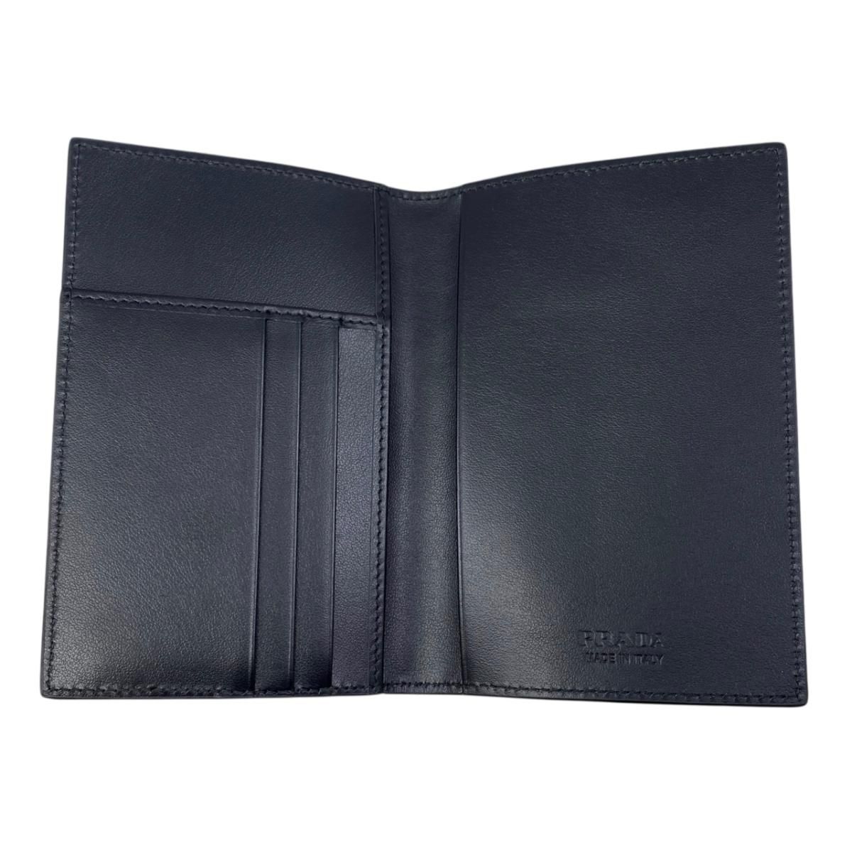 Prada Card Case Passport Calf Leather Triangle Logo — view 6