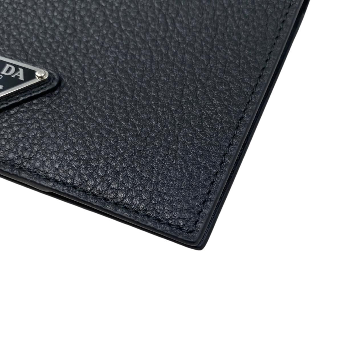 Prada Card Case Passport Calf Leather Triangle Logo — view 4