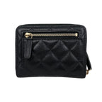 Chanel Bifold Wallet Small Zip Quilted Caviar Leather CC Logo — view 2
