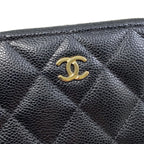 Chanel Bifold Wallet Small Zip Quilted Caviar Leather CC Logo — view 5