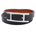 Hermes Bracelet Double Tour Black Brown Silver XS Reversible — view 2