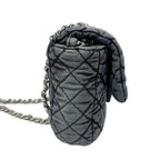 Chanel Bag Quilted Chain Shoulder Washed Denim Black Gray Silver — view 5