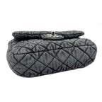 Chanel Bag Quilted Chain Shoulder Washed Denim Black Gray Silver — view 7