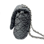 Chanel Bag Quilted Chain Shoulder Washed Denim Black Gray Silver — view 6
