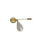 Chanel Clover Pin Brooch Drop Pearl Gold — view 3