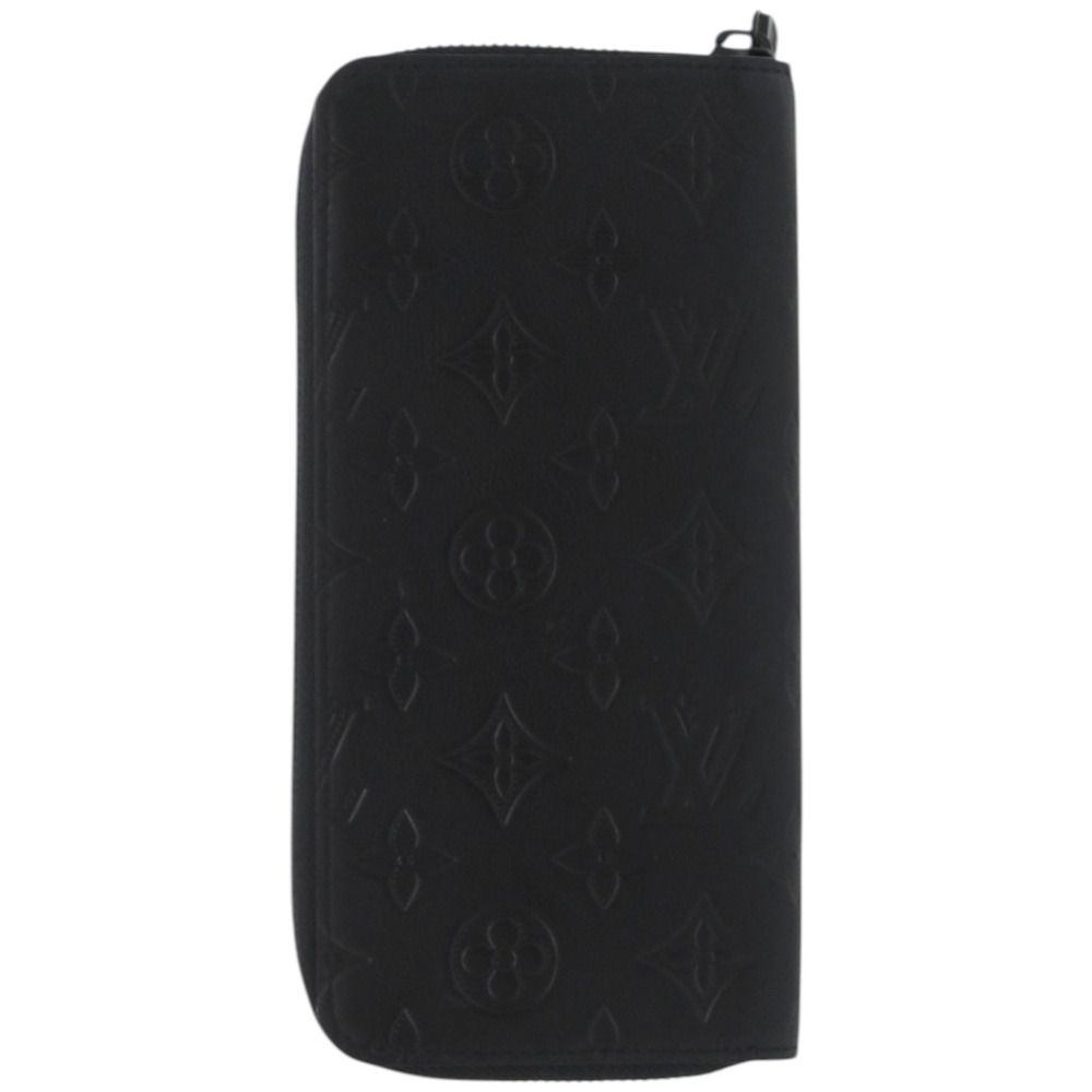 Louis Vuitton Zippy Wallet Vertical Shadow Leather Black LV Long — view 3