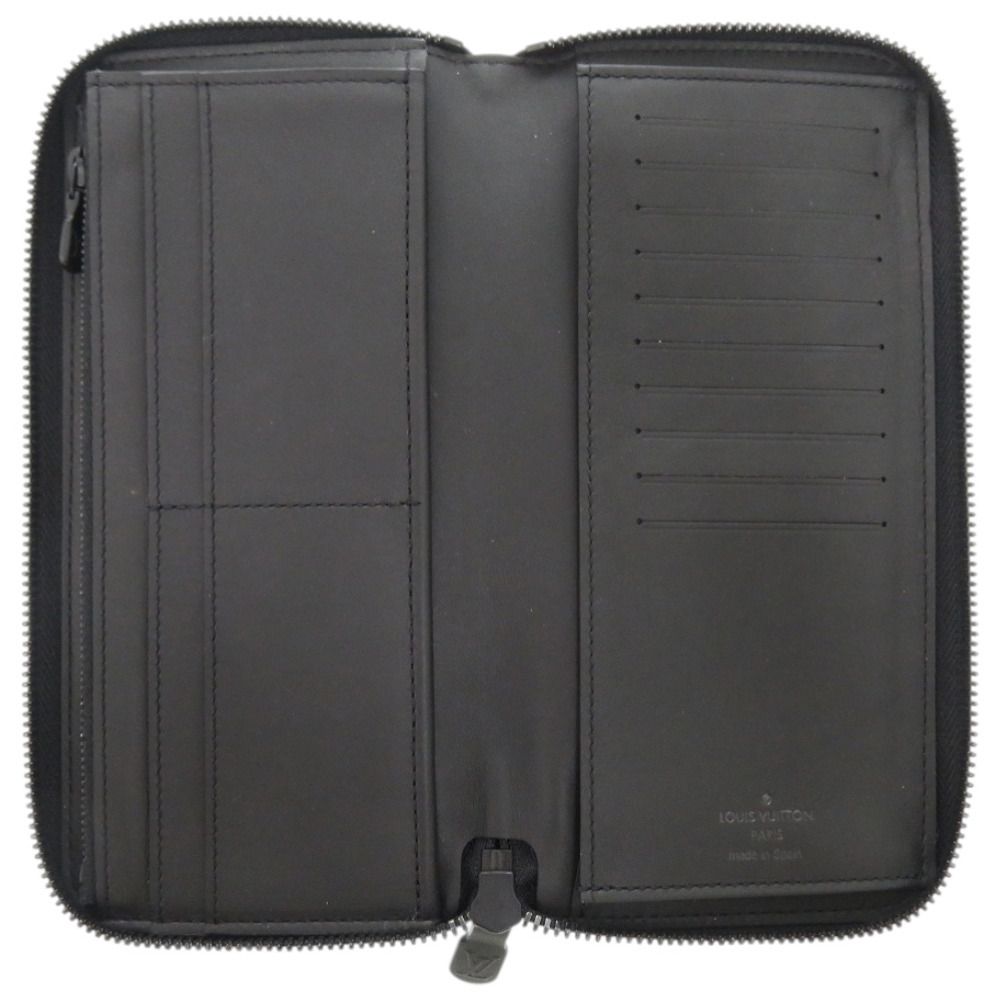 Louis Vuitton Zippy Wallet Vertical Shadow Leather Black LV Long — view 4
