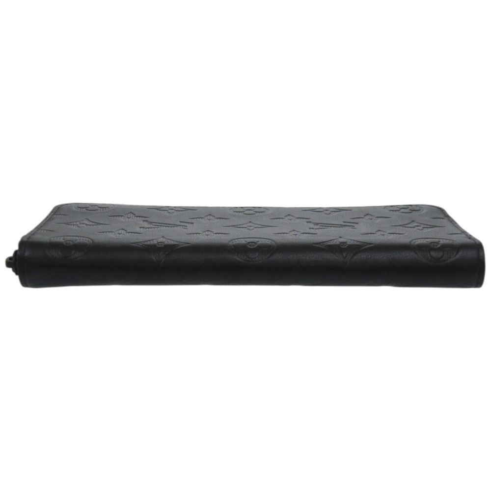 Louis Vuitton Zippy Wallet Vertical Shadow Leather Black LV Long — view 6