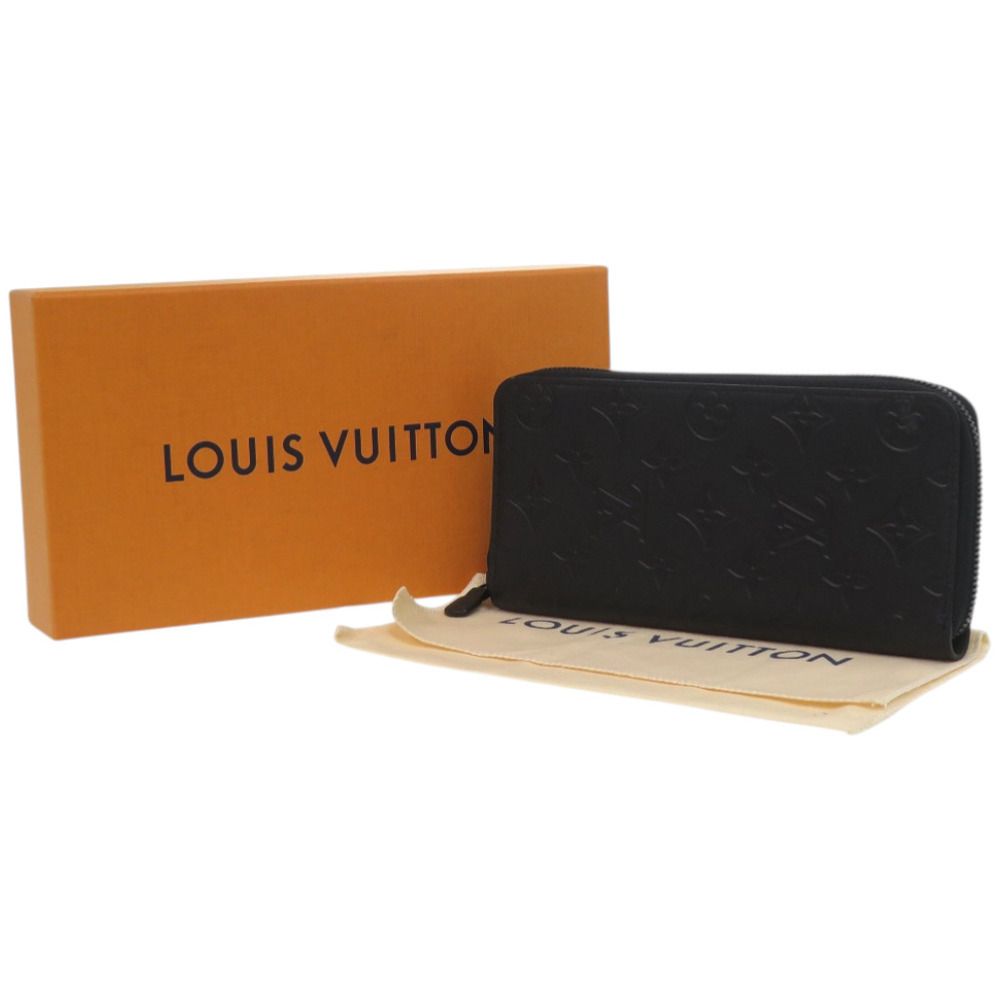 Louis Vuitton Zippy Wallet Vertical Shadow Leather Black LV Long — view 2