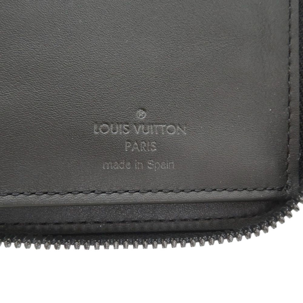 Louis Vuitton Zippy Wallet Vertical Shadow Leather Black LV Long — view 7